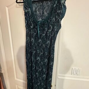 free people emerald green midiaxi